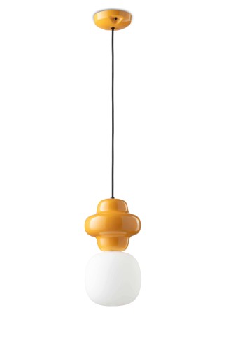 Lampa wisząca ceramiczna Ferroluce C2681 Giallo Copacabana Deco
