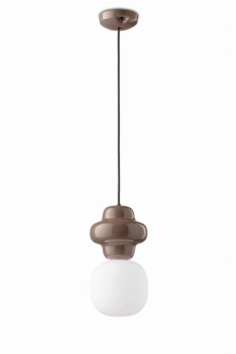 Lampa wisząca ceramiczna Ferroluce C2681 Marrone Moka Copacabana Deco