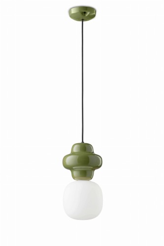 Lampa wisząca ceramiczna Ferroluce C2681 Verde Salvia Copacabana Deco