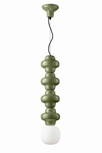 Lampa wisząca ceramiczna designerska Ferroluce C2682 Verde Salvia Copacabana Deco