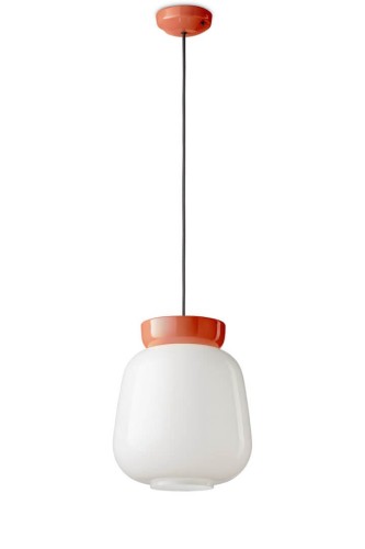 Lampa wisząca Ferroluce C2742 Arancio Poke+Bianco Latte Corcovado Deco