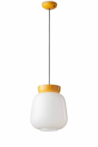Lampa wisząca Ferroluce C2742 Giallo+Bianco Latte Corcovado Deco