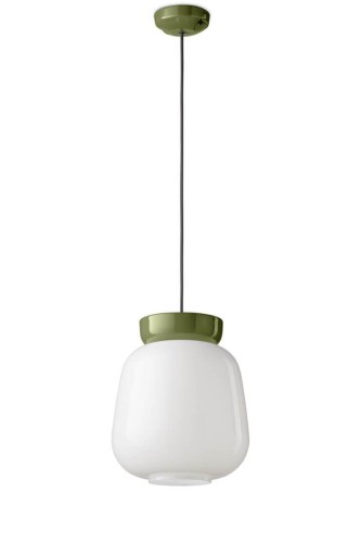 Lampa wisząca Ferroluce C2742 Verde Salvia+Bianco Latte Corcovado Deco