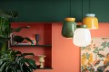 Lampa wisząca Ferroluce C2742 Verde Salvia+Bianco Latte Corcovado Deco