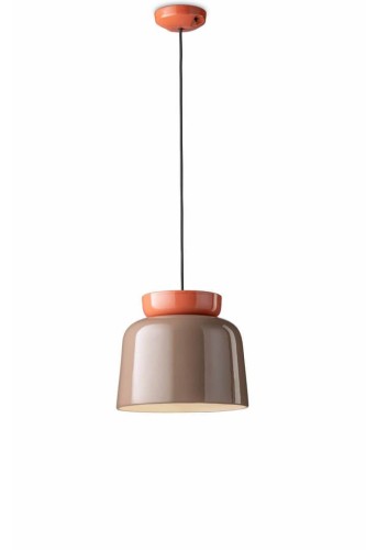 Lampa wisząca ceramiczna Ferroluce C2744 Arancio Poke+Moka Corcovado Deco