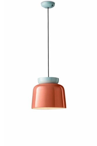 Lampa wisząca ceramiczna Ferroluce C2744 Azzurro+Arancio Poke Corcovado Deco