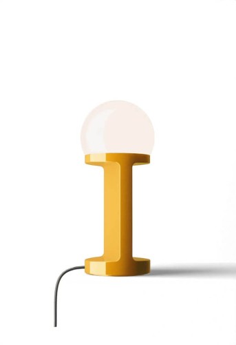 Lamp stołowa ceramiczna szklana Ferroluce C2780 Giallo Habea Deco