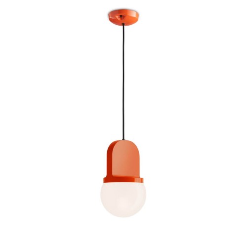 Lampa wisząca ceramiczna szklana Ferroluce C2781 Arancio Volpe Habea Deco
