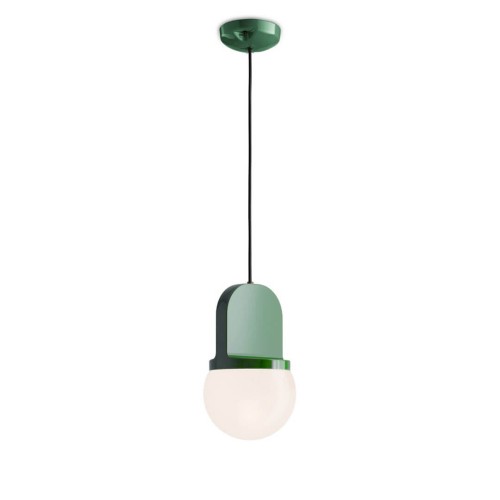 Lampa wisząca ceramiczna szklana Ferroluce C2781 Verde Bali Habea Deco