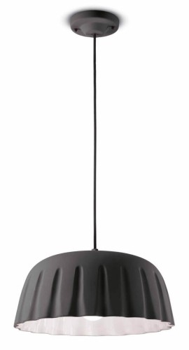 Lampa wisząca ceramiczna matowa Ferroluce C2570 Grigio Nerastro Madame Gres Deco