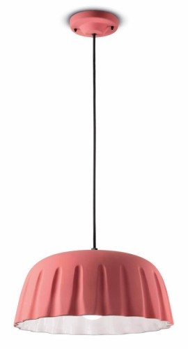 Lampa wisząca ceramiczna matowa Ferroluce C2570 Rosa Corallo Madame Gres Deco