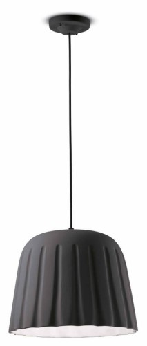 Lampa ceramiczna matowa wisząca Ferroluce C2571 Grigio Nerastro Madame Gres Deco