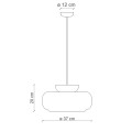 Lampa wisząca szklana ceramiczna Ferroluce C2743 Giallo+Bianco Latte Maracana Deco