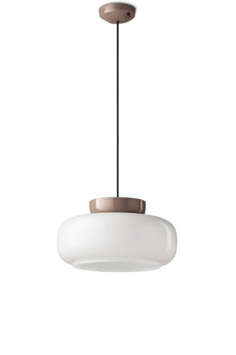 Lampa wisząca szklana ceramiczna Ferroluce C2743 Moka+Bianco Latte Maracana Deco