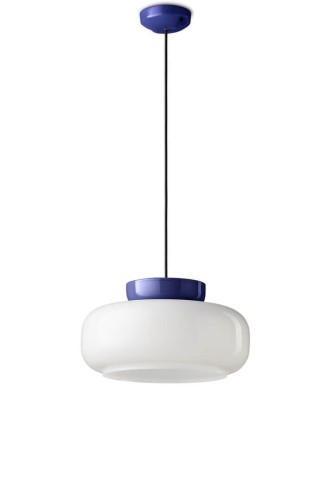 Lampa wisząca szklana ceramiczna Ferroluce C2743 Blu Robot+Bianco Latte Maracana Deco