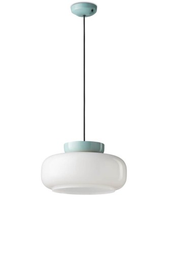 Lampa wisząca szklana ceramiczna Ferroluce C2743 Azzurro+Bianco Latte Maracana Deco