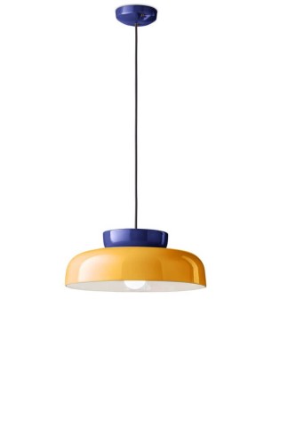 Lampa ceramiczna wisząca Ferroluce C2745 Blu Robot+Giallo Maracana Deco