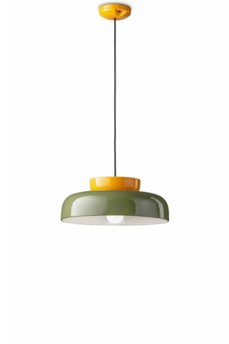 Lampa ceramiczna wisząca Ferroluce C2745 Giallo+Verde Maracana Deco