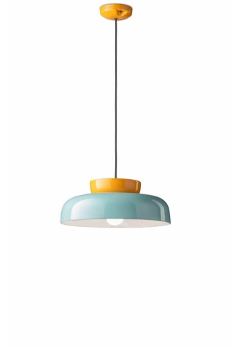 Lampa ceramiczna wisząca Ferroluce C2745 Giallo+Azzurro Maracana Deco