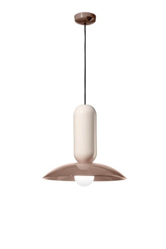Lampa ceramiczna Ferroluce C2630 Crema+Moka Pau Deco