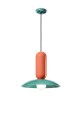 Lampa ceramiczna Ferroluce C2630 Turchese+Arancio Poke Pau Deco