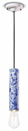 Lampa wisząca ceramiczna mat i blask Ferroluce C2500 Ming Blu PI Deco