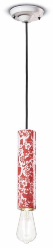 Lampa wisząca ceramiczna mat i blask Ferroluce C2500 Ming Rosso PI Deco