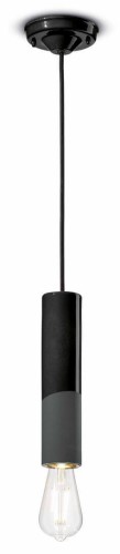 Lampa wisząca ceramiczna mat i blask Ferroluce C2500 Nero Carbone PI Deco