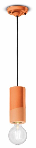 Lampa z ceramiki mat i blask wisząca Ferroluce C2501 Arancio Pesca PI Deco