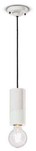 Lampa z ceramiki mat i blask wisząca Ferroluce C2501 Bianco Grezzo PI Deco