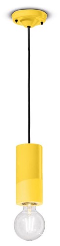 Lampa z ceramiki mat i blask wisząca Ferroluce C2501 Giallo Limone PI Deco