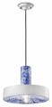 Lampa ceramiczna z okrągłym kloszem Ferroluce C2502 Ming Blu PI Deco