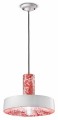Lampa ceramiczna z okrągłym kloszem Ferroluce C2502 Ming Rosso PI Deco