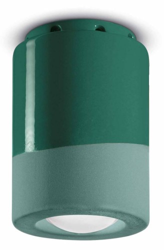 Lampa sufitowa ceramiczna punktowa Ferroluce C985 Verde Bottiglia PI Deco