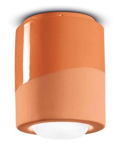 Lampa ceramiczna sufitowa punktowa Ferroluce C986 Arancio Pesca PI Deco