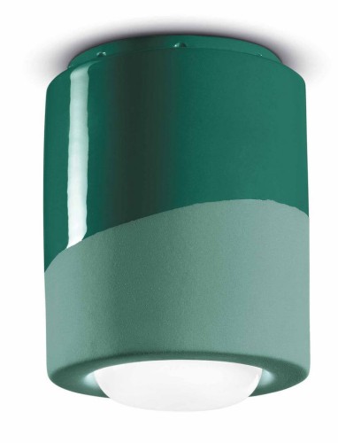 Lampa ceramiczna sufitowa punktowa Ferroluce C986 Verde Bottiglia PI Deco