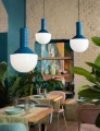 Lampa wisząca z kulistym kloszem Ferroluce C2730 Arancio Poke Selaron Deco