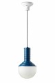 Lampa wisząca z kulistym kloszem Ferroluce C2730 Blu Lucido Brillante Selaron Deco