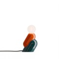 Lampa designerska stołowa Ferroluce C2820 Arancio Volpe + Verde Petrolio Tata Deco