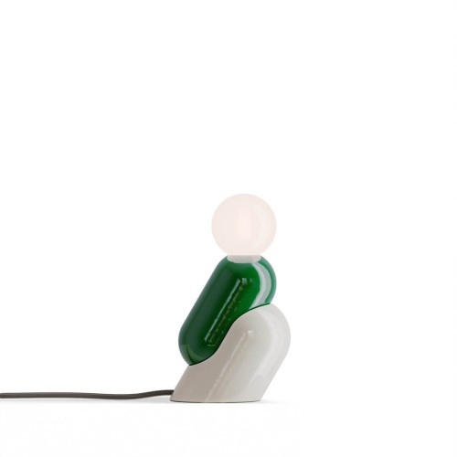 Lampa designerska stołowa Ferroluce C2820 Verde Bali + Crema Tata Deco