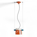 Lampa wisząca z ceramiki Ferroluce C2791 SM.Bianco + Arancio Volpe Yakitori Deco