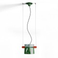 Lampa wisząca z ceramiki Ferroluce C2791 Azzurro + Verde Bali Yakitori Deco
