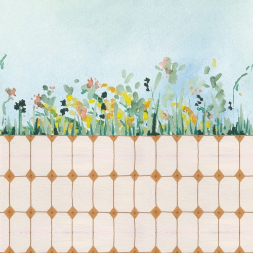 Fototapeta z motywem kwiatów i kafli Wall&Deco WET_AR2502 Arduino WET SYSTEM 2025