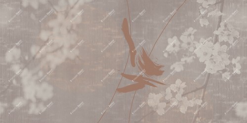 Fototapeta z motywem kwiatów wiśni Inkiostro Bianco YUKATA INKLACA2503 Flamenco
