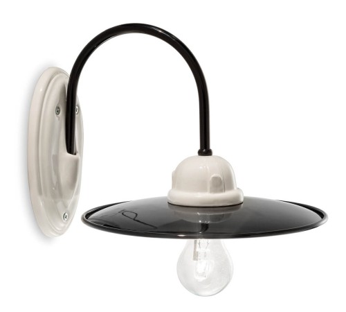 Lampa ścienna / kinkiet biało-czarny Ferroluce C001 B&W Retro