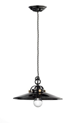 Lampa wisząca Ferroluce C099 Smalto Nero B&W Retro