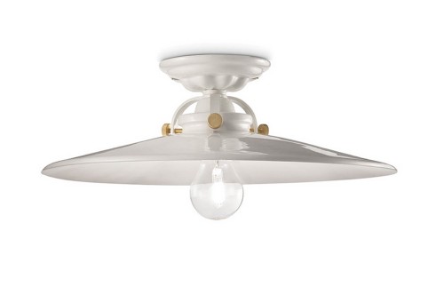 Lampa sufitowa Ferroluce C105 Smalto Bianco B&W Retro