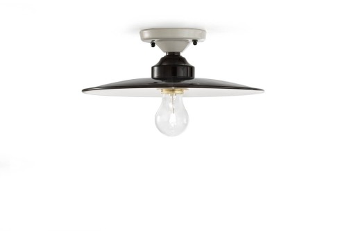 Lampa sufitowa czarno-biała ceramiczna Ferroluce C1614 B&W Retro