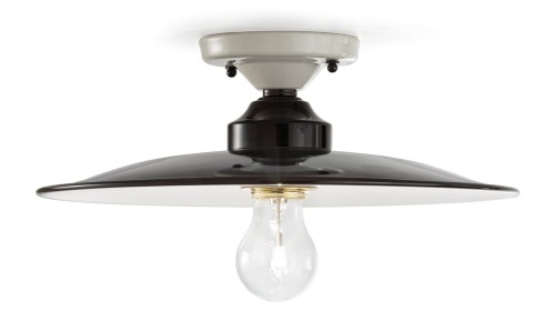 Lampa sufitowa ceramiczna czarno-biała Ferroluce C1615 B&W Retro