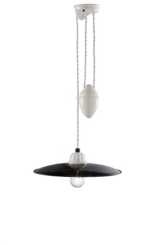 Lampa wisząca ceramiczna Ferroluce C1617 B&W Retro